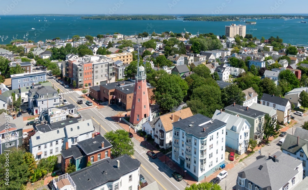 Obraz premium Portland Observatory in the East End neighbourhood, Portland, Maine, United States.