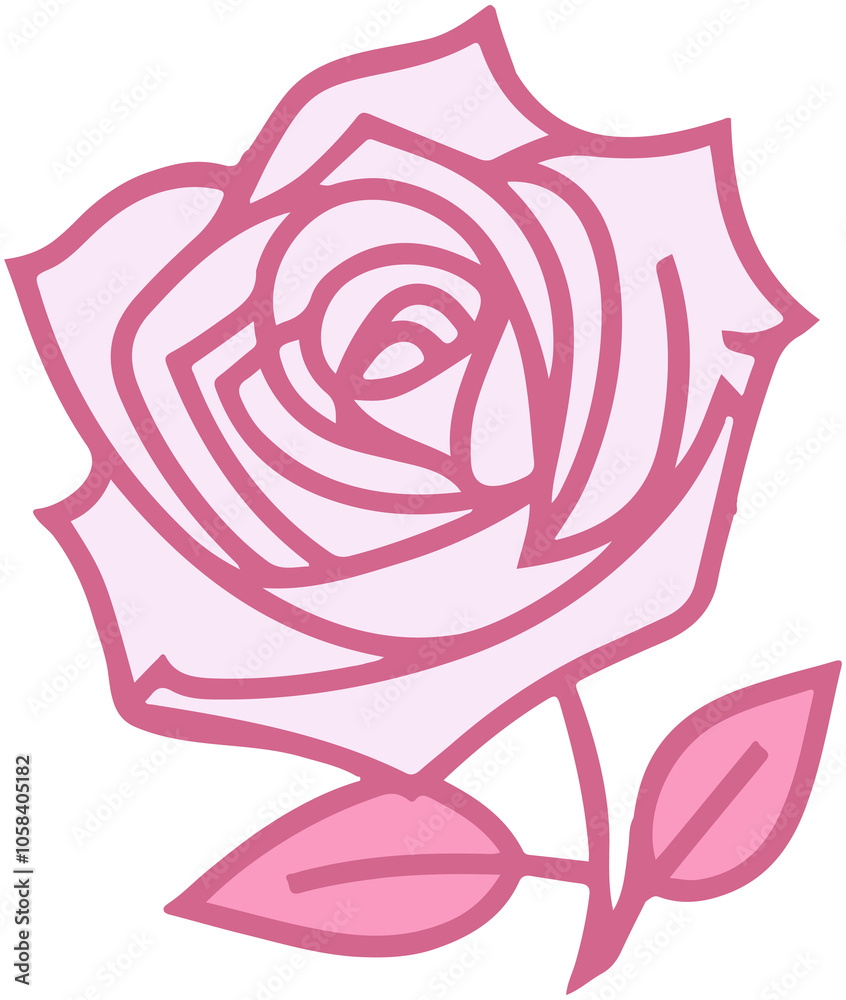 Pink Rose Flat Icon Pink Rose Flat Icon