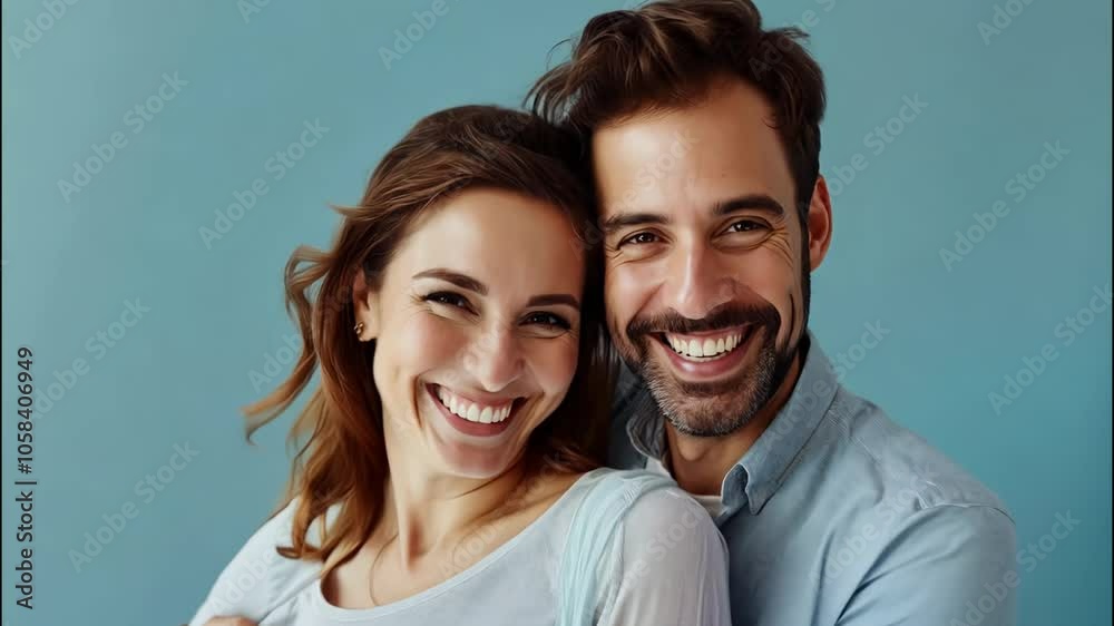 Joyful couple embracing and smiling in a tender moment Joyful couple embracing and smiling in a tender moment