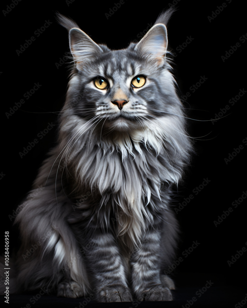 Close-up Maine Coon cat headshot, mesmerizing eye,lifelike fur,pet portrait,dark grey feline,focus expression, photography,interior wall art decor,grey,white,black,soft,shelter,adoption,catery,soul Close-up Maine Coon cat headshot, mesmerizing eye,lifelike fur,pet portrait,dark grey feline,focus expression, photography,interior wall art decor,grey,white,black,soft,shelter,adoption,catery,soul