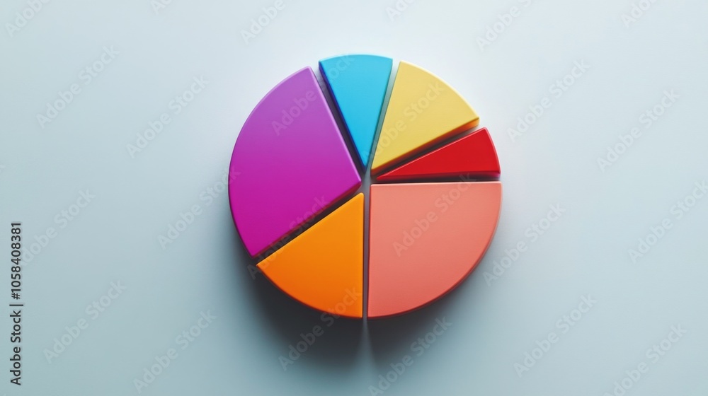 Fototapeta premium Colorful Pie Chart on Light Background