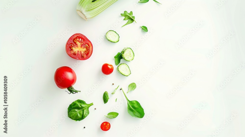 Fresh Vegetable Flat Lay on White Background, Top View with Copy Space for Text or Banner Design, Ideal for Food Concept and Healthy Lifestyle Promotion, High-Resolution Image for Commercial Use Fresh Vegetable Flat Lay on White Background, Top View with Copy Space for Text or Banner Design, Ideal for Food Concept and Healthy Lifestyle Promotion, High-Resolution Image for Commercial Use