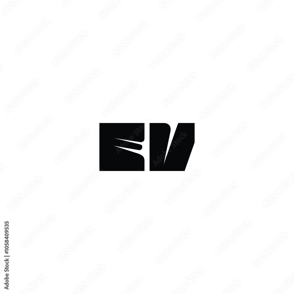 EV monogram logo design letter text name symbol monochrome logotype alphabet character simple logo EV monogram logo design letter text name symbol monochrome logotype alphabet character simple logo