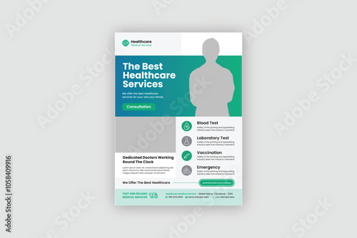 Healthcare flyer design, Medical Flyer Template.