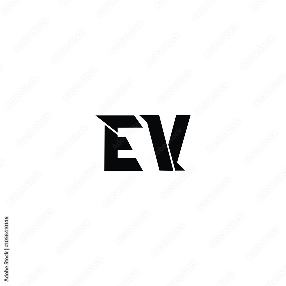 EV monogram logo design letter text name symbol monochrome logotype alphabet character simple logo EV monogram logo design letter text name symbol monochrome logotype alphabet character simple logo