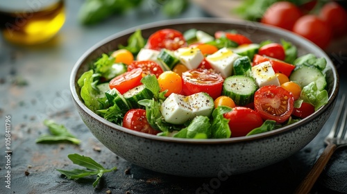 Colorful Vegetable Salad in a Bowl