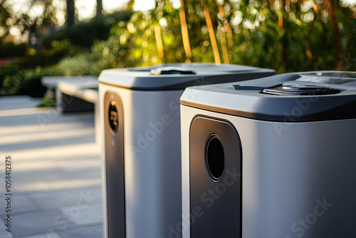 Smart recycling bins with real-time data tracking photo