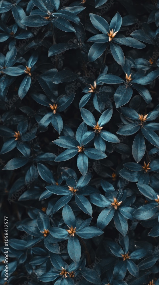 A close-up view of dark green leaves with golden accents, creating a serene and calming aesthetic. A close-up view of dark green leaves with golden accents, creating a serene and calming aesthetic.