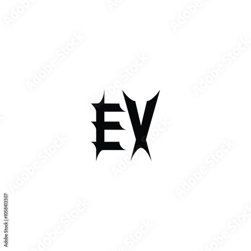 EV monogram logo design letter text name symbol monochrome logotype alphabet character simple logo