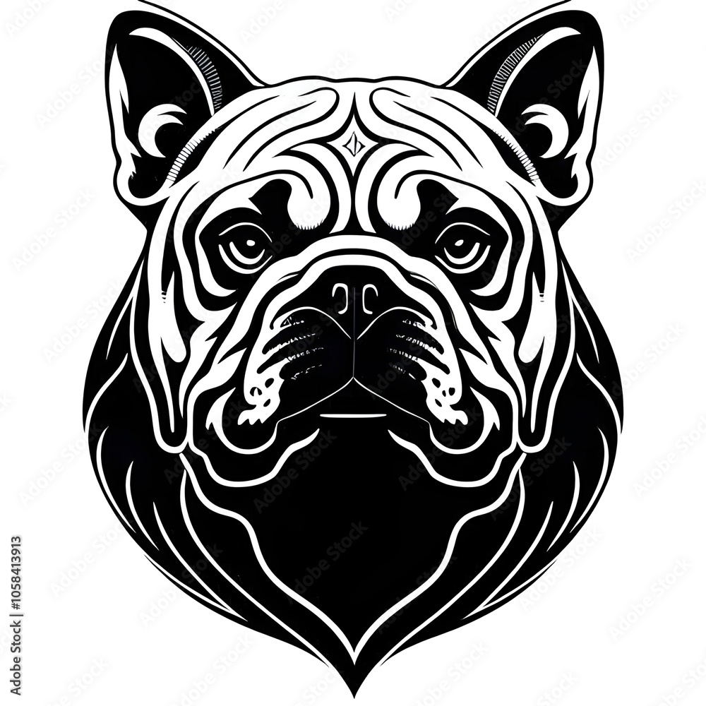 lino cut illustration of a fierce bulldog mascot head, sports team, logo, icon, dog, canine, graphic, emblem, print, traditional, artwork, art, ink, printmaking, vintage, retro, gritty, bold lino cut illustration of a fierce bulldog mascot head, sports team, logo, icon, dog, canine, graphic, emblem, print, traditional, artwork, art, ink, printmaking, vintage, retro, gritty, bold