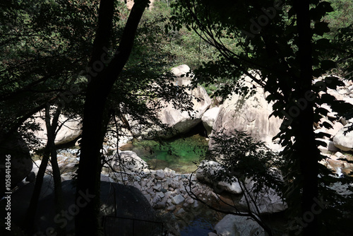 A serene pool of emerald water. photo