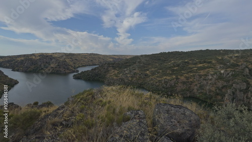 Panoramic Video of Douro River and Esla Tributary in Summer