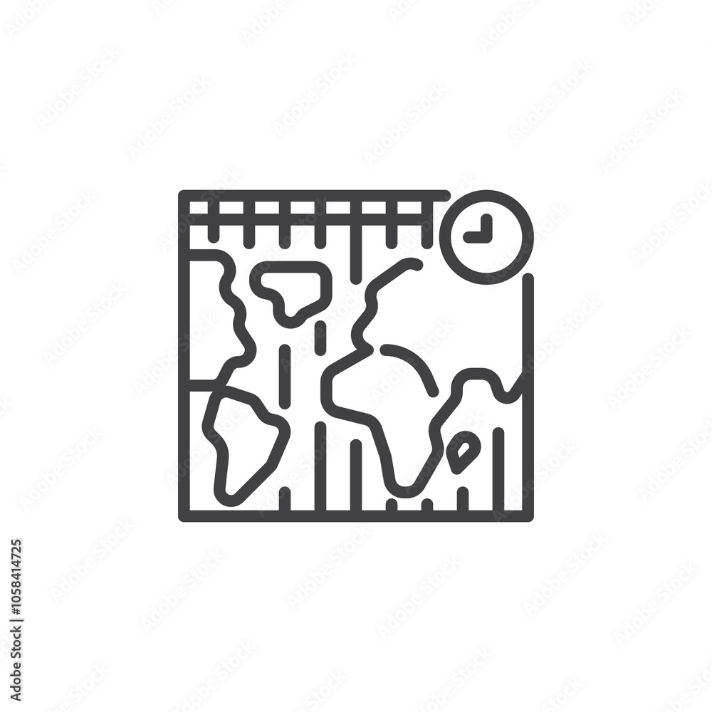 Time Zone line icon Time Zone line icon