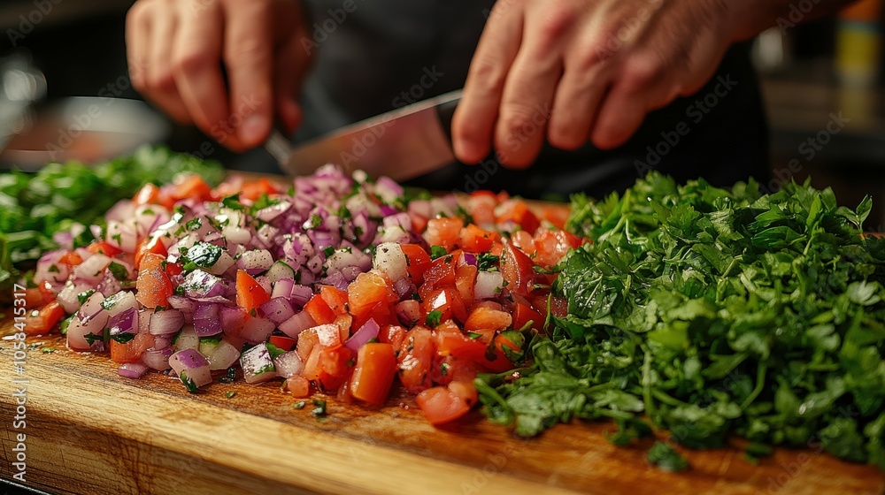 Chefs Preparing Fresh Vegetables with Precision Chefs Preparing Fresh Vegetables with Precision