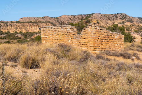 Monegros Desert or Desierto de los Monegros is a semi-desert in Aragón, northeastern Spain, spanning the provinces of Zaragoza and Huesca photo