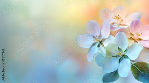 A serene close-up of pastel-colored flowers against a soft, blurred background.