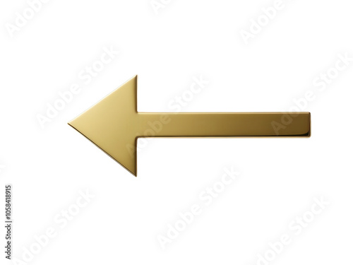 Gold arrow pointing left, on a transparent background.