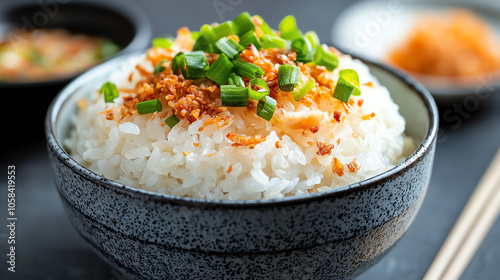 Delicious vietnamese sticky rice with shredded pork and green onions a culinary delight for food lovers