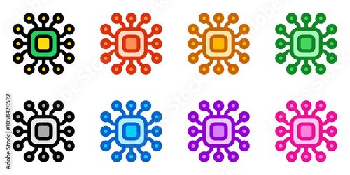 Editable processor, chip vector icon. AI technology, artificial intelligence, computer. Part of a big icon set family. Perfect for web and app interfaces, presentations, infographics, etc