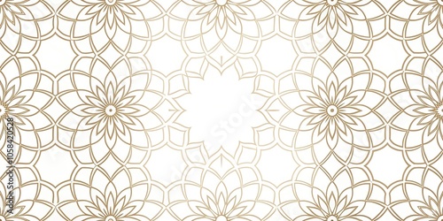 Minimalist geometric flower pattern on white background, geometric motifs, modern art