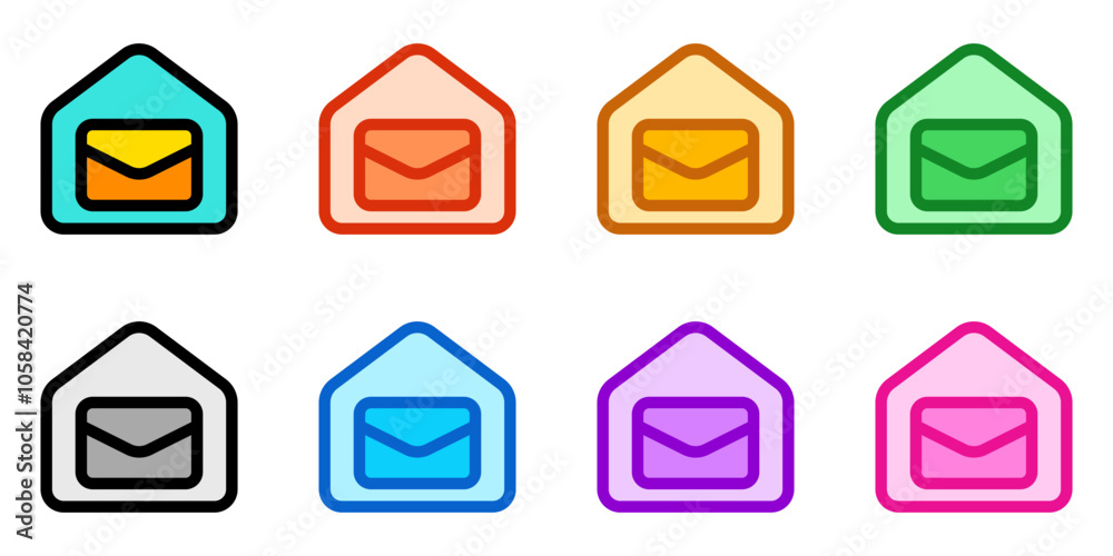 Editable home mail, mailing address, email vector icon. Remote work, job, profession, freelance. Part of a big icon set family. Perfect for web and app interfaces, presentations, infographics, etc Editable home mail, mailing address, email vector icon. Remote work, job, profession, freelance. Part of a big icon set family. Perfect for web and app interfaces, presentations, infographics, etc