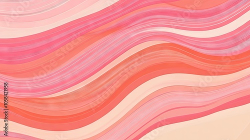 Abstract design with vibrant stripes in shades of pink and coral creates a dynamic visual. The pink and coral stripes flow seamlessly, providing ample space for text and graphics.