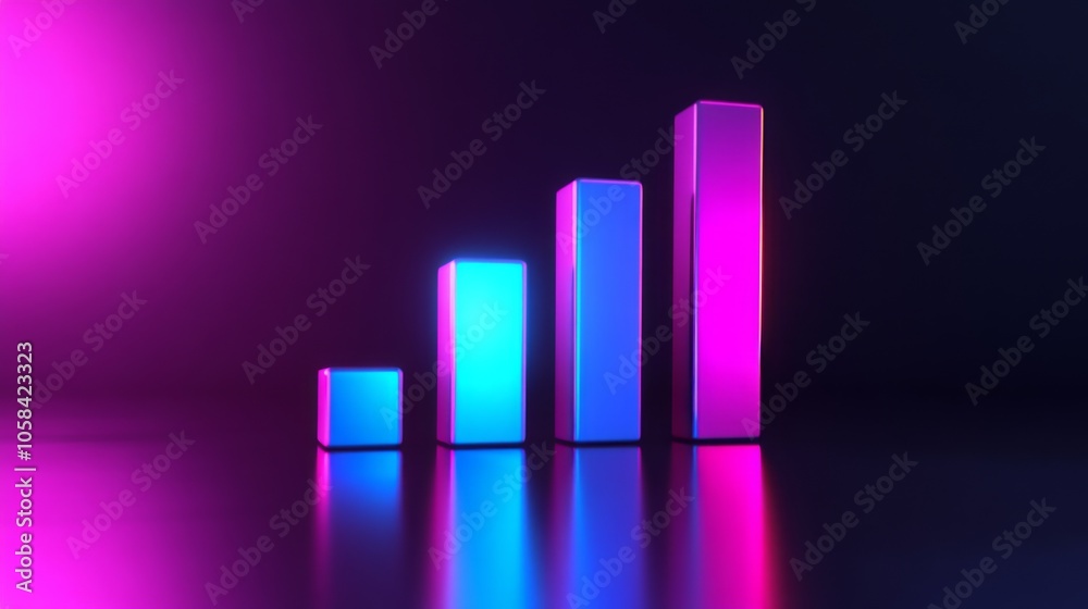 Colorful Chart Bars with Neon Glow Effect Colorful Chart Bars with Neon Glow Effect