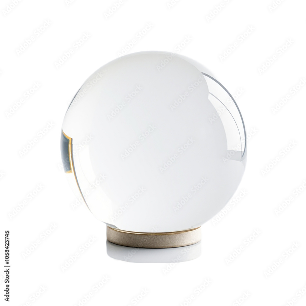 Clear glass orb isolated on a transparent or white backdrop Clear glass orb isolated on a transparent or white backdrop