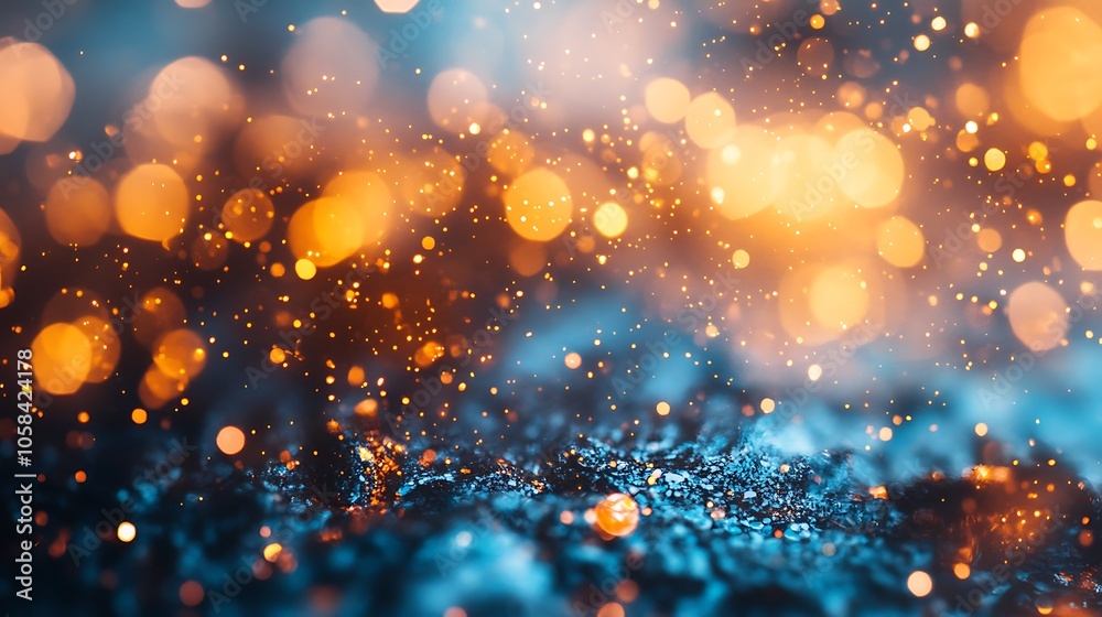Abstract Background with Golden Bokeh Lights and Sparkles Subtle Blur Background with Space for Custom Text Abstract Background with Golden Bokeh Lights and Sparkles Subtle Blur Background with Space for Custom Text