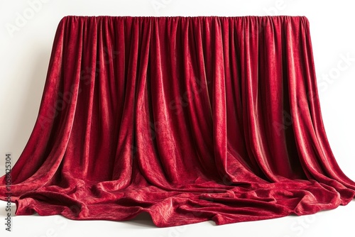 Wallpaper Mural Red velvet curtain isolated on white background. Theater or cinema show performance stage Torontodigital.ca