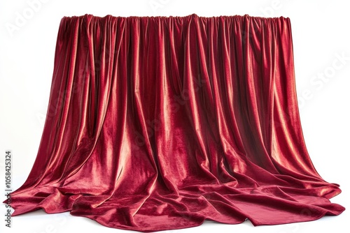 Wallpaper Mural Red velvet curtain isolated on white background. Theater or cinema show performance stage Torontodigital.ca