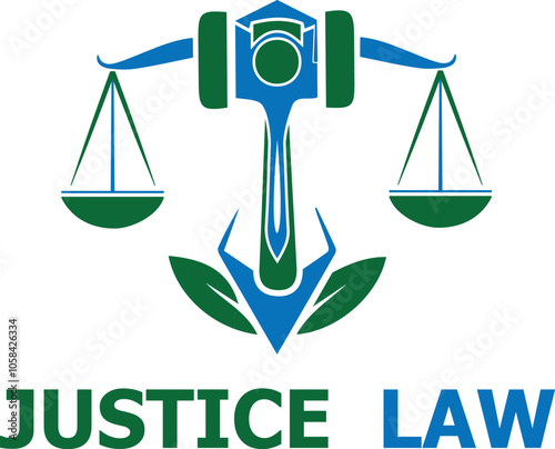 Lawyer and Justice Law Logo 