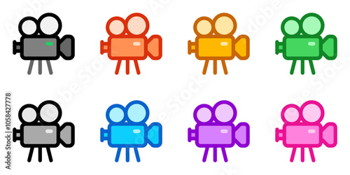 Editable film video camera, film production, studio vector icon. Movie, cinema, entertainment. Part of a big icon set family. Perfect for web and app interfaces, presentations, infographics, etc