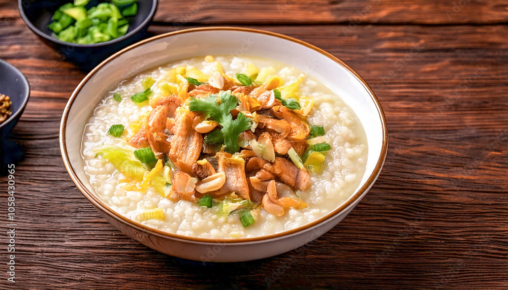 A Bowl Of Food With Chicken And Vegetables On A Table Ai Generative A Bowl Of Food With Chicken And Vegetables On A Table Ai Generative