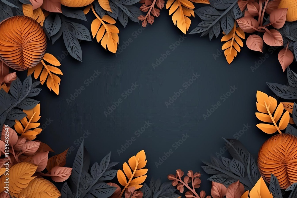 Fall Scene, Pumpkins and Leaves on Black Background
Fall Scene, Pumpkins and Leaves on Black Background