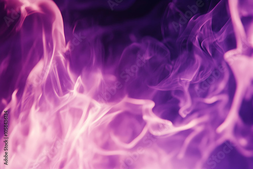 Abstract purple smoke swirls on a black background.