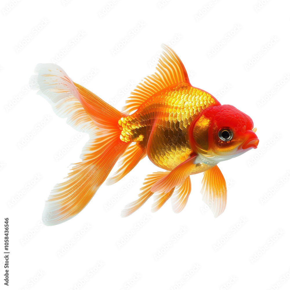 Stunning Close-Up of a Goldfish with Orange and Red Scales Stunning Close-Up of a Goldfish with Orange and Red Scales