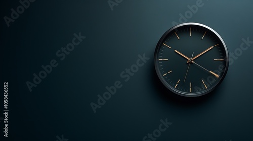 Wallpaper Mural Elegant wall clock featuring minimalistic design against a dark background in a modern setting Torontodigital.ca