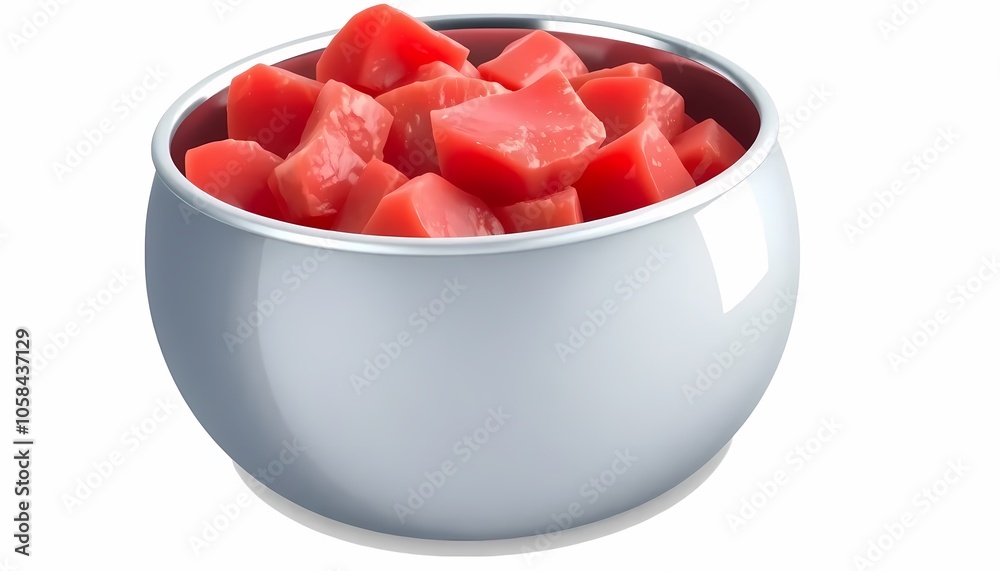 Raw Dog Meat Meal in Bowl Raw Dog Meat Meal in Bowl