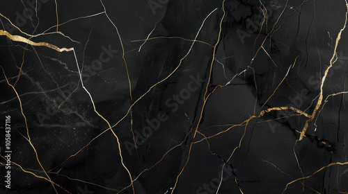 Black Marble With Golden Veins