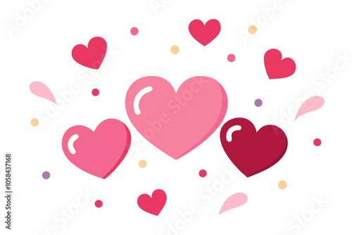 Valentine Confetti | isolated vector illustration on white background