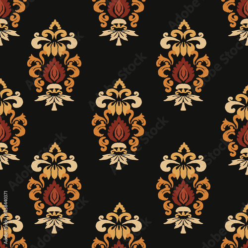 Seamless floral print on Christmas theme , design pattern, silk wrap, scarf, textile background.