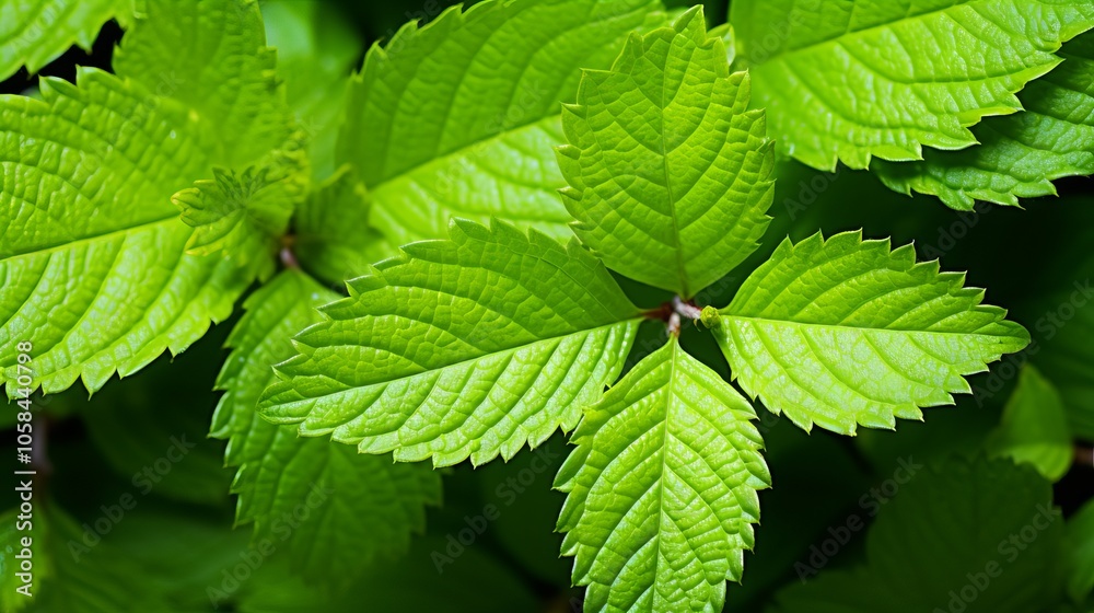 Lush green mint leaves thriving in natural light during the spring season in a garden Lush green mint leaves thriving in natural light during the spring season in a garden