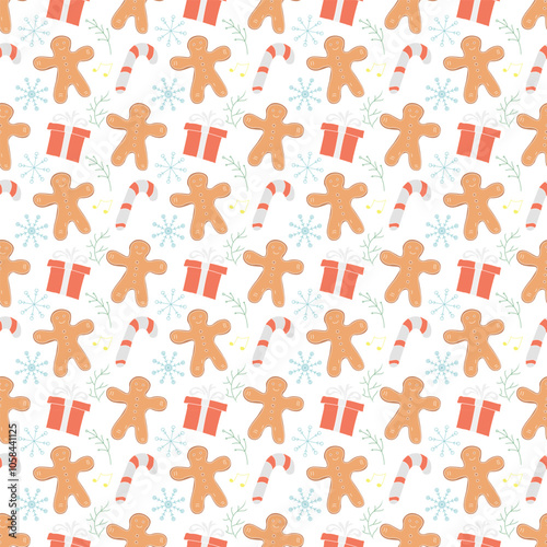 Seamless christmas pattern. New year background. Colored illustration with christmas icons