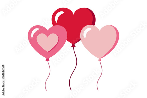 Valentine Balloons | isolated vector illustration on white background