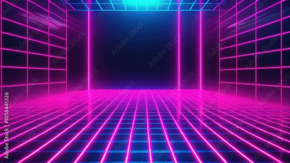80s neon retro grid background with vibrant pink and blue hues, perfect for synthwave and vaporwave aesthetics, ideal for digital and graphic design 80s neon retro grid background with vibrant pink and blue hues, perfect for synthwave and vaporwave aesthetics, ideal for digital and graphic design