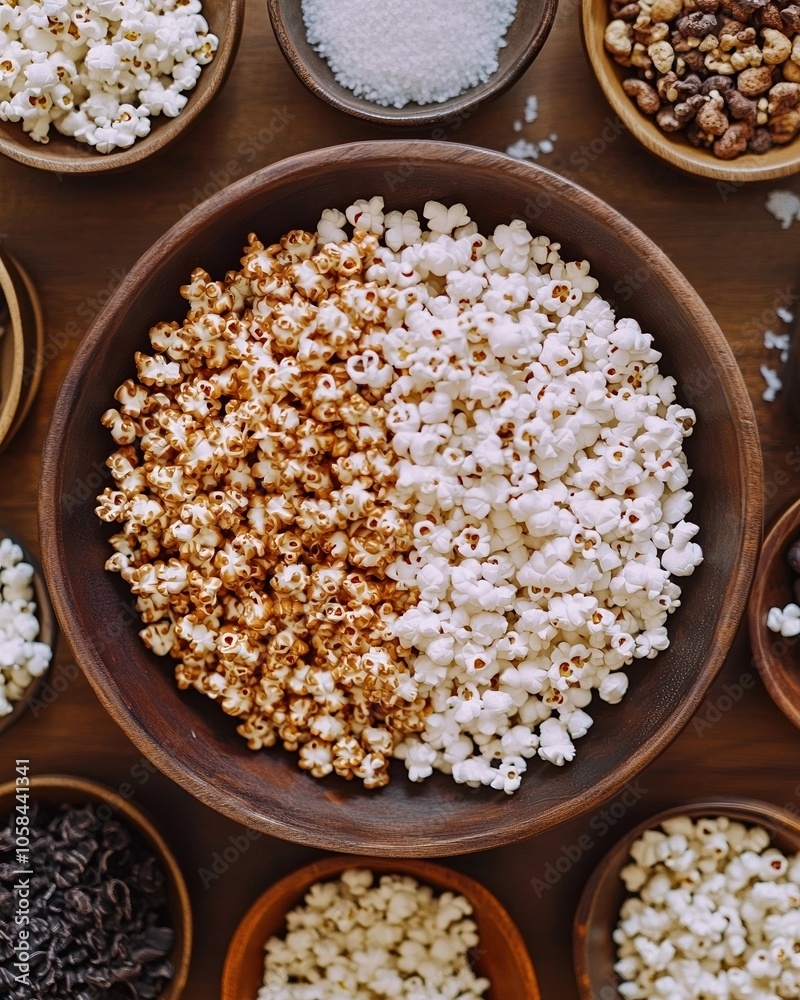 Sweet and savory popcorn mix with caramel, white cheddar, and dark chocolate Sweet and savory popcorn mix with caramel, white cheddar, and dark chocolate