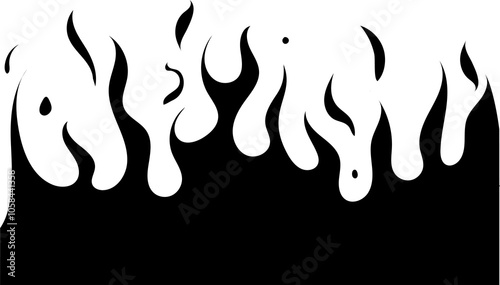 Fire Flame Silhouette Background. Vector Illustration.