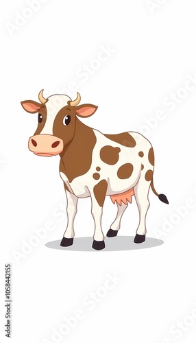 Cow on white Background