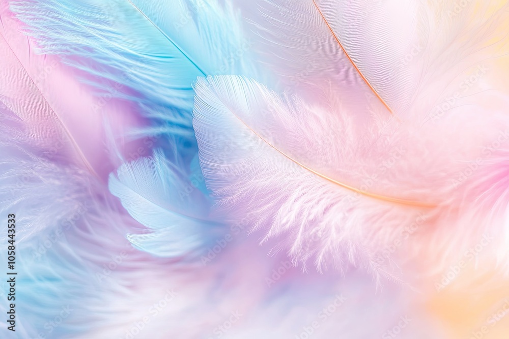 Colorful pastel soft feathers background. Colorful pastel soft feathers background.